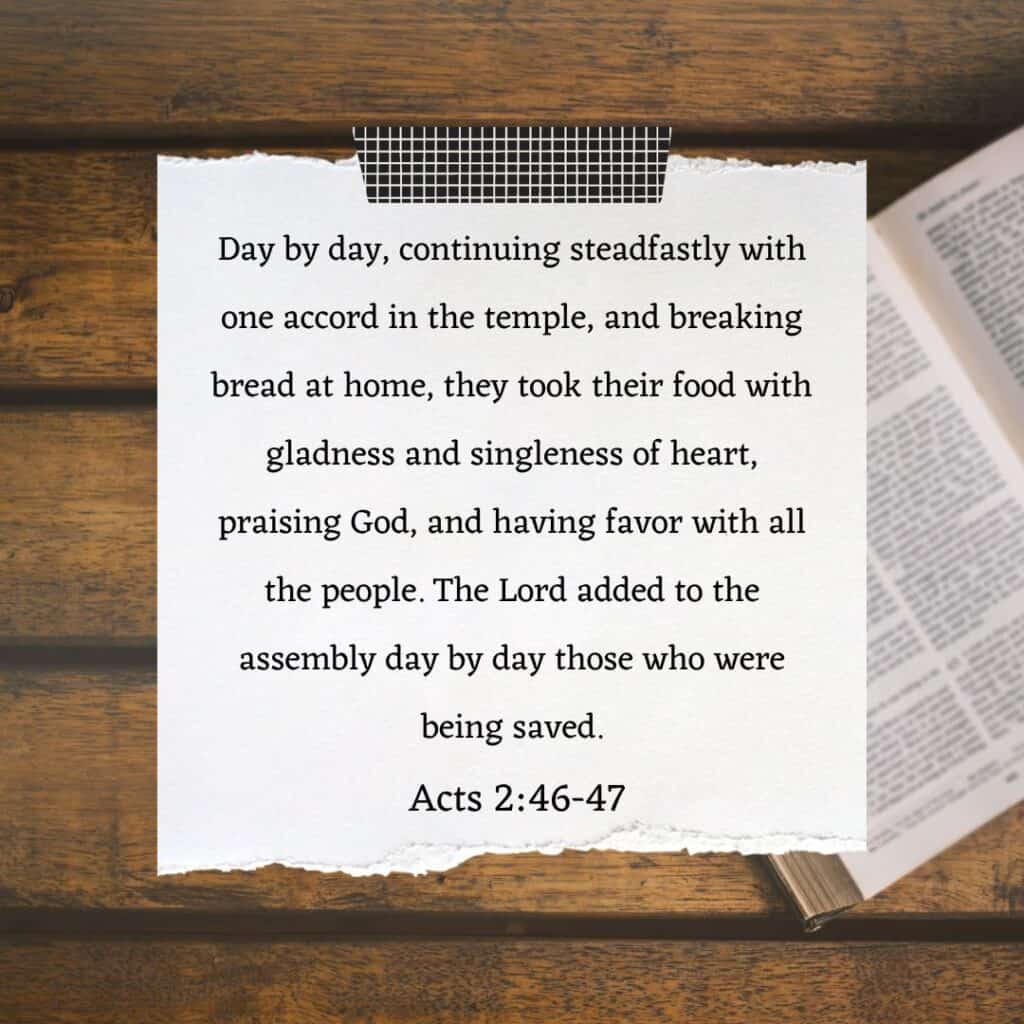 Bible Verses to Pray for the Church Scripture (10) Text of Acts 2 46 47