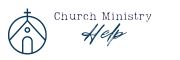 church ministry help logo - church line drawing in a circle
