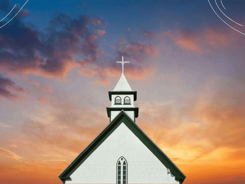 church against a sunrise background - prayer points to pray for your pastor