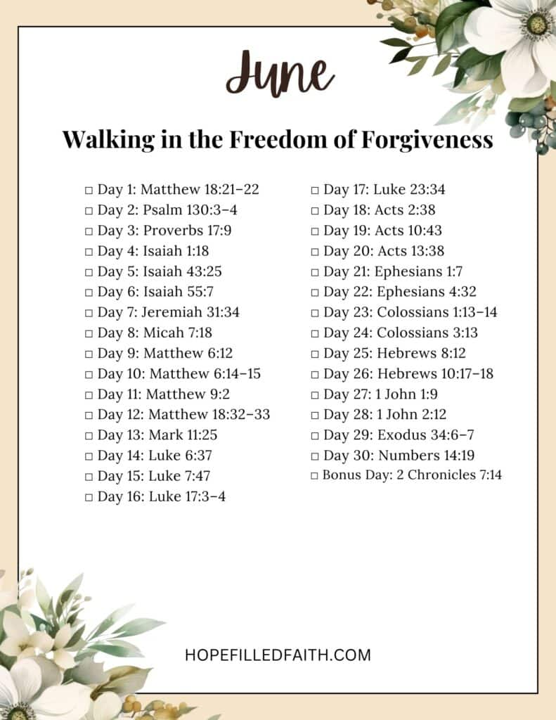Walking in the Freedom of Forgiveness Reading Plan (3)
